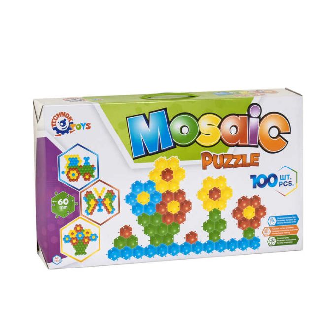 гр Мозаїка-пазли "Бджілка" 1035 (4) "Technok Toys", 100 елементів, розмір деталі - 6см, в коробці