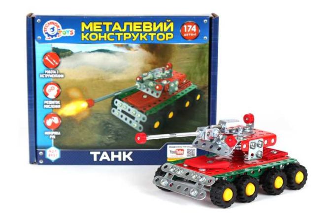 гр Конструктор метал "Танк" 4951 (10) "Technok Toys" 174 деталі, в коробці