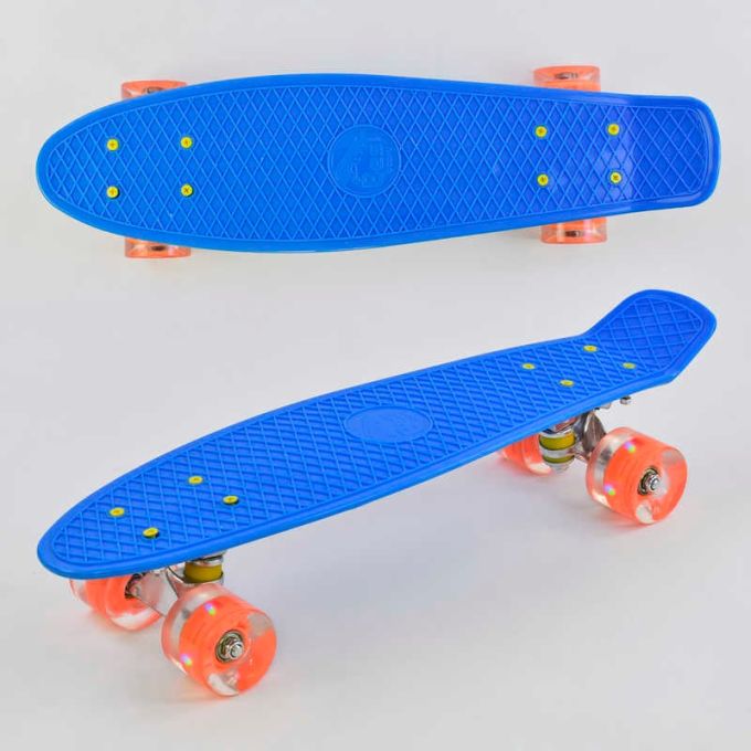 Скейт Пенні борд 0880 (8) Best Board, СИНІЙ, дошка = 55см, колеса PU зі світлом, діаметр 6 см