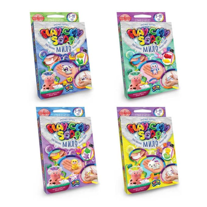 гр Пластилінове мило "PLAY CLAY SOAP" малий PCS-02-01U,02U,03U,04U УКР. (32) "Danko Toys" ВИДАЄТЬСЯ МІКС ВИДІВ