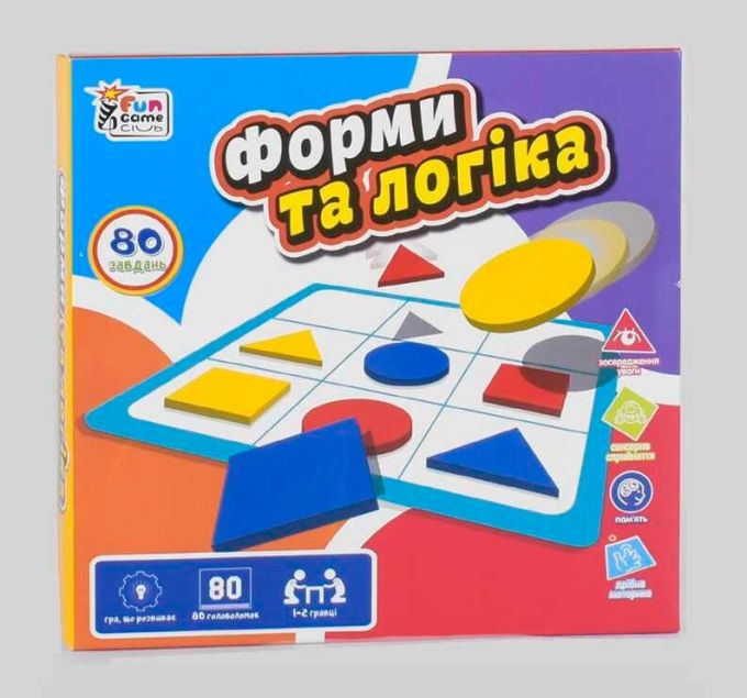 гр Розвиваюча гра "Форми та логіка" UKB-B 0034 (24) "4FUN Game Club", українською мовою, в коробці