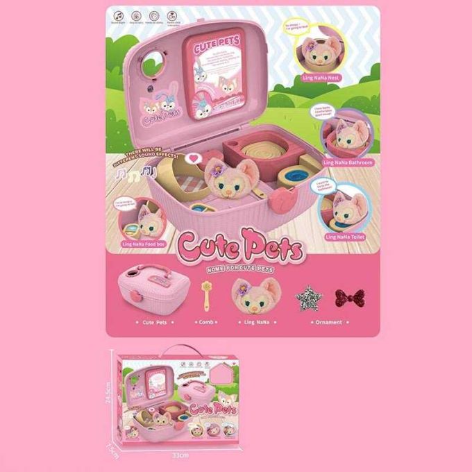 Будиночок з тваринкою 85017 E Штрих=400115 (24) собачка, підсвічування, звуки, м’яка іграшка, у валізі