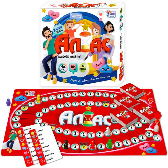гр Настільна гра “Аліас” 67997 (12/2) "4FUN Game Club", пісочний годинник, 300 карток, ігрове поле, фішки, в коробці