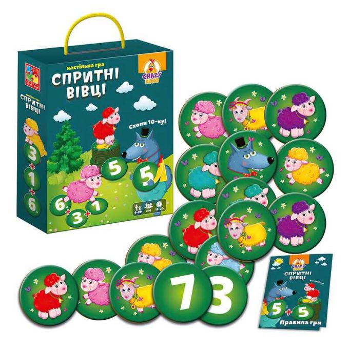 гр Гра настільна "Гра. Схопи 10-ку! Спритні вівці" VT8033-07 (12) "Vladi Toys"