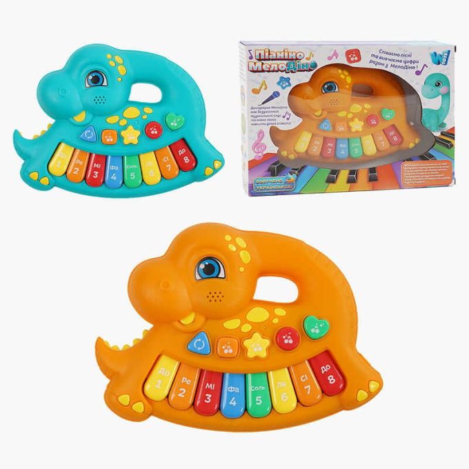 Піаніно музичне 62306 (60/2) "WToys", ОЗВУЧУВАННЯ УКРАЇНСЬКОЮ МОВОЮ, музичні ноти, цифри, мелодії, пісні, підсвічування, в коробці