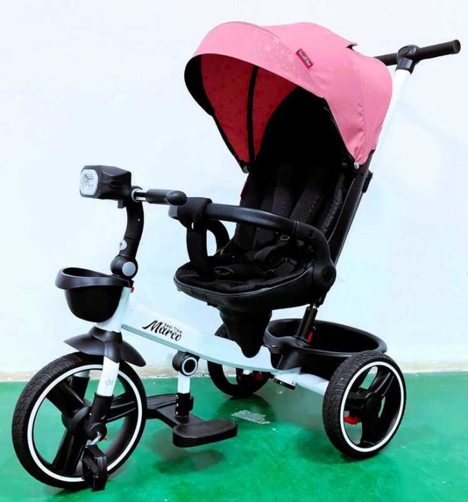 Велосипед 9155 / 345-62 BestTrike "Marco" (1) поворотне сидіння, складне кермо, колеса з прогумованим PU, кошик, телескопічна ручка, фара музична