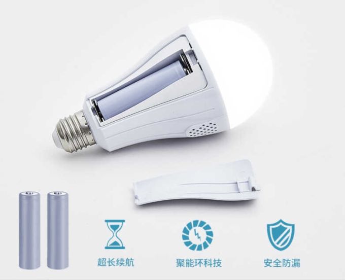 Світлодіодна лампа C 72055 (100) 20 W, з цоколем, холодне світло, працює від мережі та від акумуляторних батарейок, 2 батареї 5000 mWh, 3.7 V, в коробці