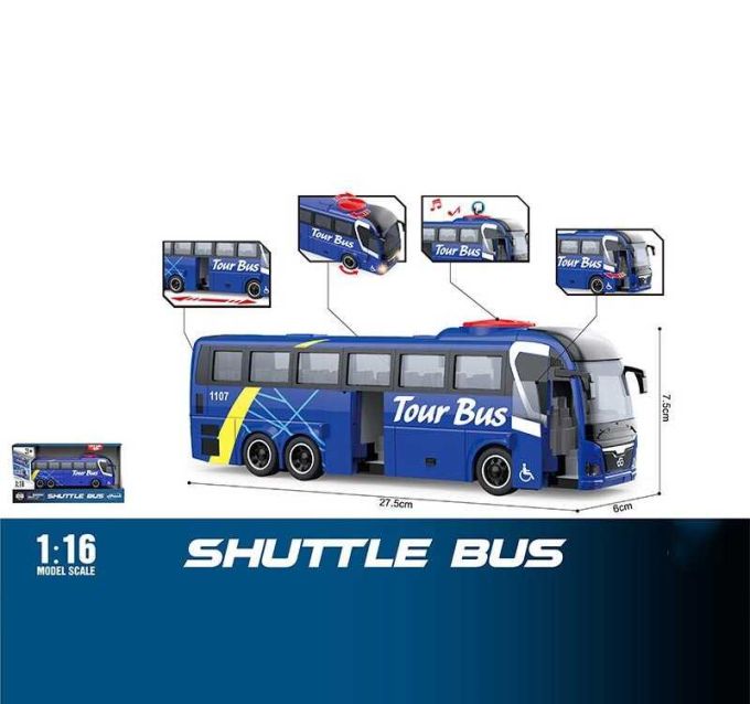 Автобус WY 1107 A (24) інерція, звуки, підсвічування, відкриваються дверцята, в коробці