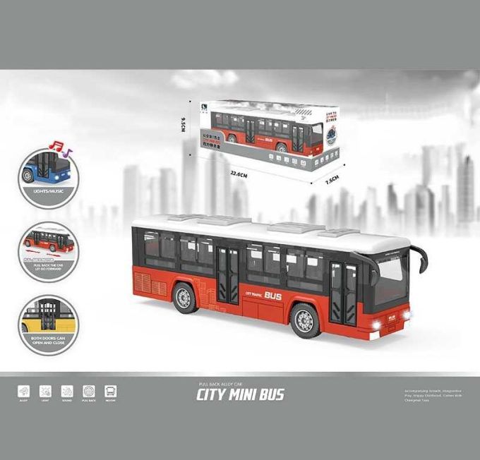 Автобус CLM 0771 B (96/2) металопластик, інерція, звук, підсвічування, рухомі елементи, в коробці