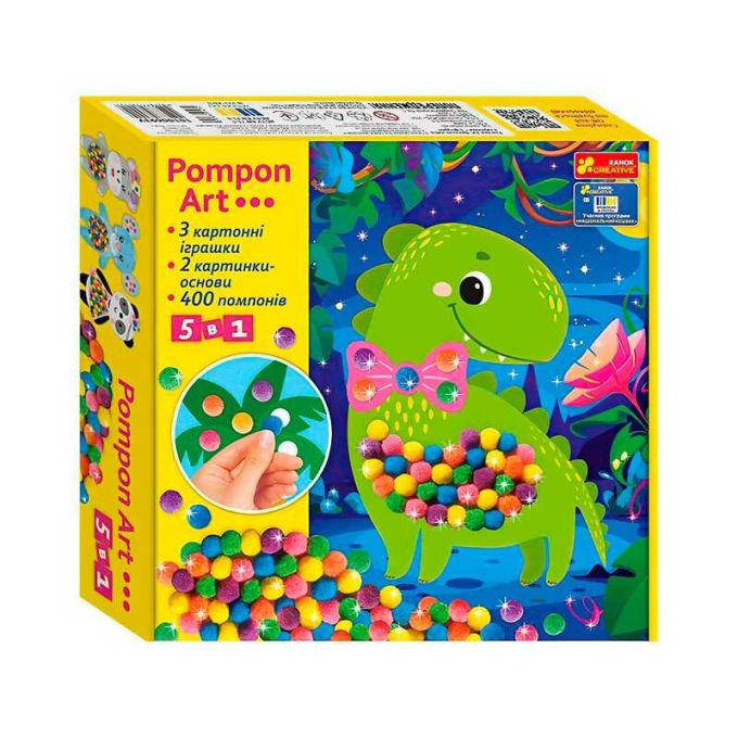 гр Великий набір для творчості "Pompon Art. Дракончик" 10100693У (17) "Ранок", в коробці