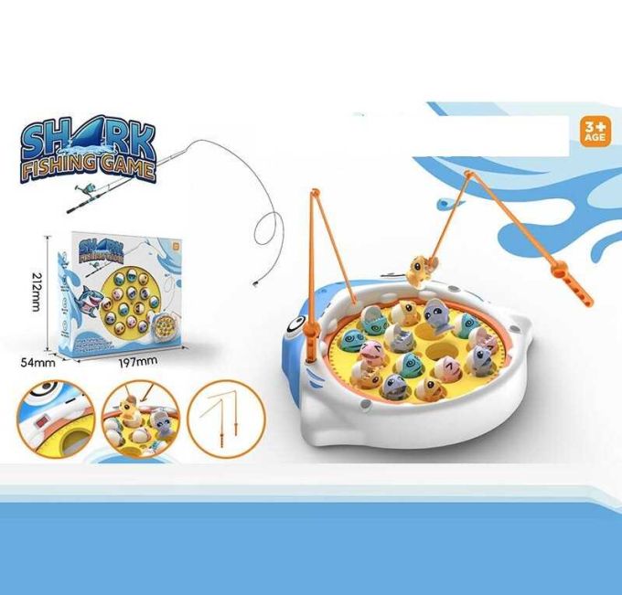 Риболовля 5204 (72/2) платформа обертається, мелодія, рибки підіймаються-опускаються, відкривають роти, 2 вудочки, в коробці
