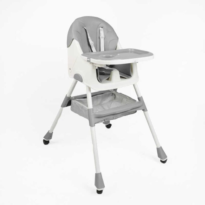 Стільчик для годування TL-51609 (1) сталева конструкція, матеріал тканини PU, знімний столик, опускна спинка, 4 колеса, в коробці