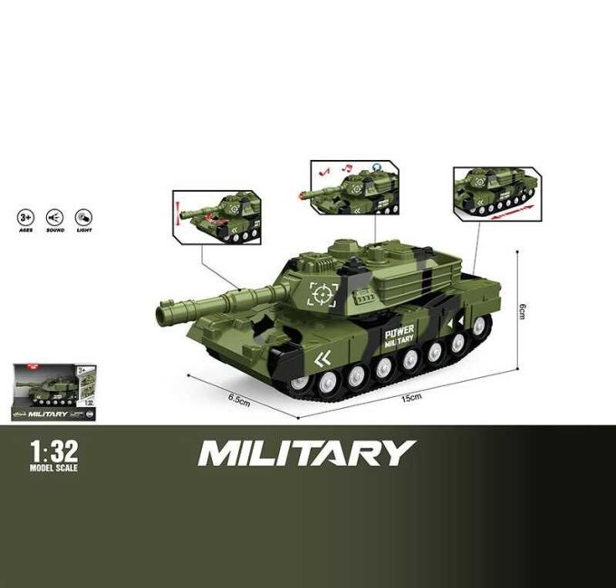 Танк WY 1153 A (96) підсвічування, звуки, масштаб 1:32, інерція, башта обертається, в коробці