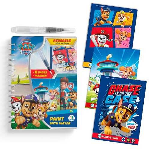 гр Водні розмальовки «Paw Patrol» 200656 (30) "DoDo", водний маркер, 8 сторінок, гра на пошук предмета, в пакеті