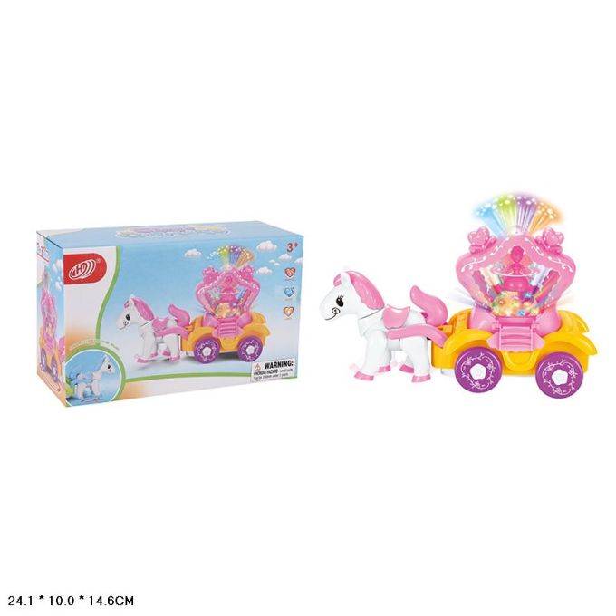 Карета арт. HD9028 (72шт/2)  батар. кіно ходить, світло, звук короб. 24*10*16см