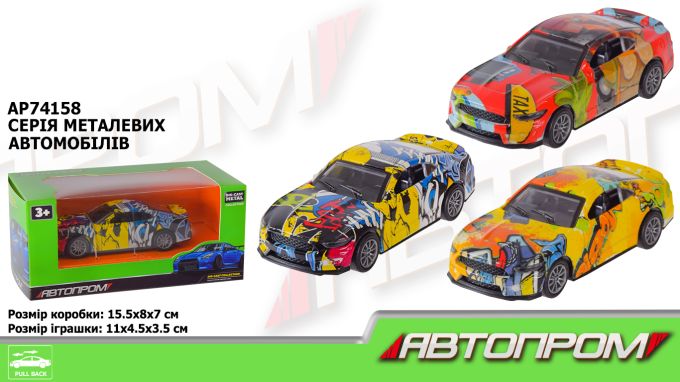 Іграшка машина мет. АВТОПРОМ арт.  AP74158  1:36,3 кольора,у короб.15*8*7см