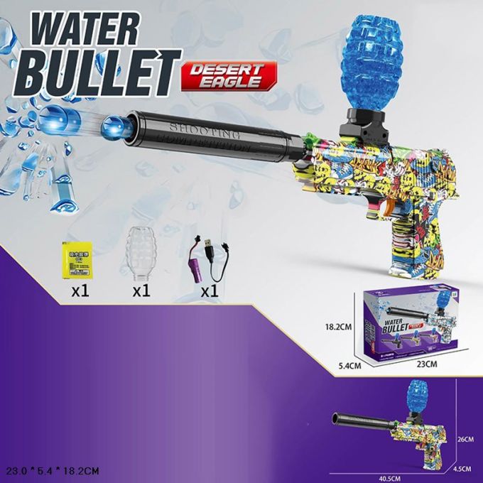 Бластер арт. 912-3 (72шт/2) аккум. 2кольори,стріляє гелевими кулями,USB-заряд, короб. 23,5*5,4*18,2см