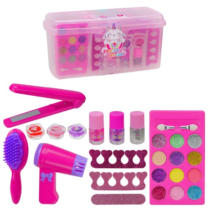 Косметика арт. 2615F (24шт/2) тіні, помада. Блеск, лак, аксес для волос валіза 22*8*24см