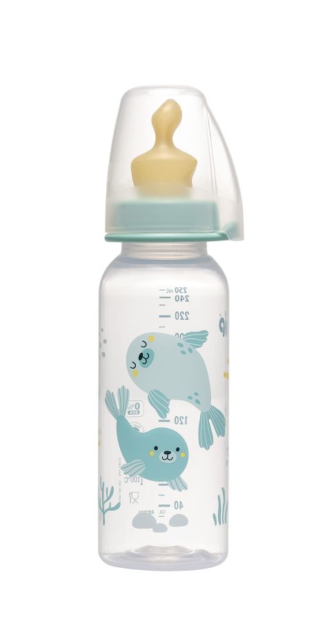 Пляшка 250 мл,(хлопчик)+соска ортодонтична,антиколікова,латекс (від 0+ м.) S(повільний потік)