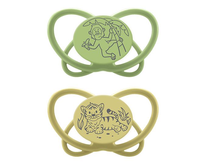 Пустушка "Мій метелик "  "Зелена Серія" (Зелений) (силікон) (від 0 до 6 місяців),(2 шт)/ NIP