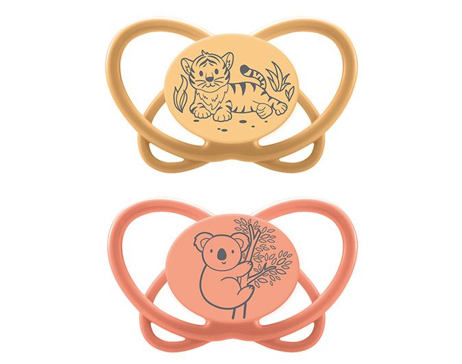 Пустушка "Мій метелик "  "Зелена Серія" (Оранжевий) (силікон) (від 5 до 18 місяців)(2 шт)