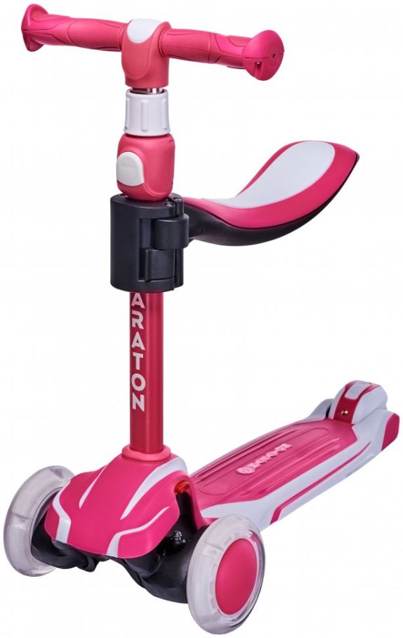 Самокат-Толкар Maraton Flex G  (1 кор. (4 шт) Бело-розовый)