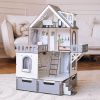 Ляльковий будиночок NestWood Міні котедж Еко з органайзером з меблями вітальня (kdl001oe)