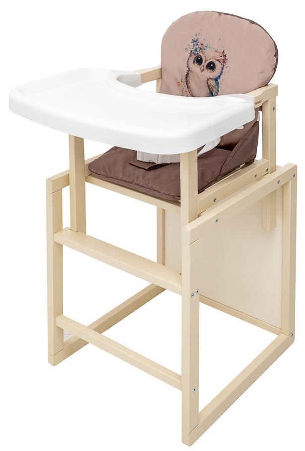 Стільчик-трансформер Babyroom Пеппі-260 слонова кістка капучино / шоколад (сова)