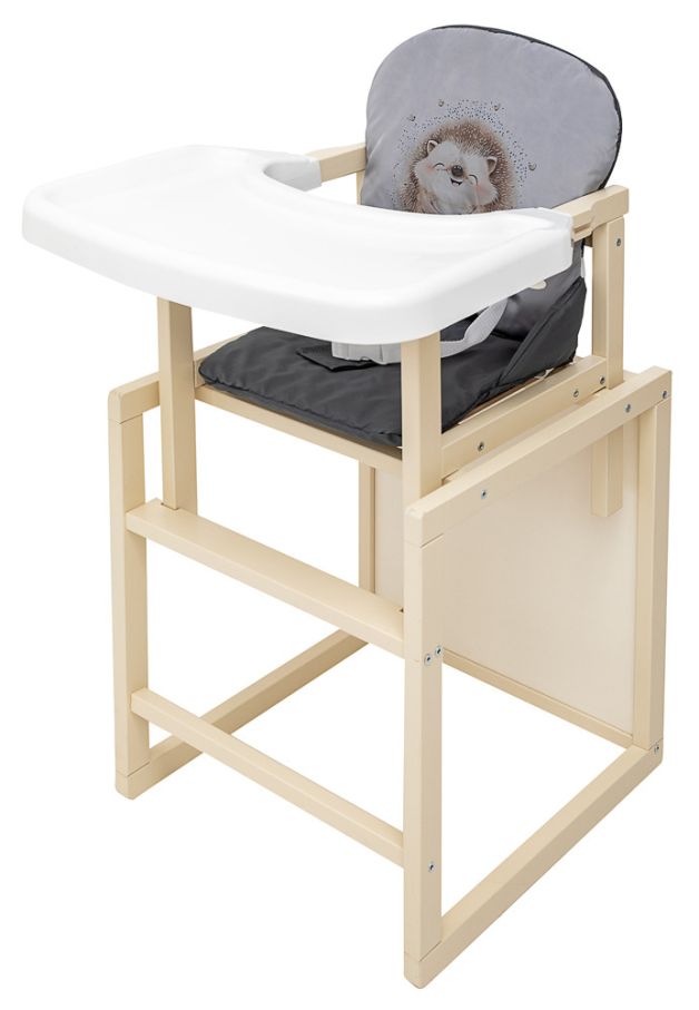 Стільчик-трансформер Babyroom Пеппі-260 слонова кістка сірий / графіт (їжачок, серця)