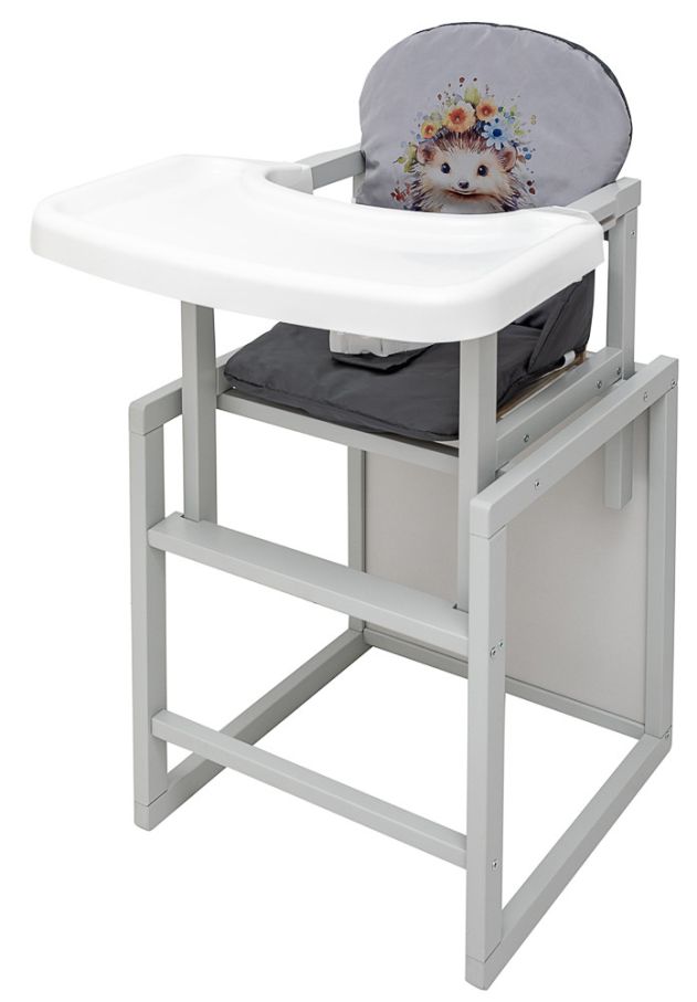 Стільчик-трансформер Babyroom Пеппі-250 сірий сірий / графіт (їжачок, квіти)