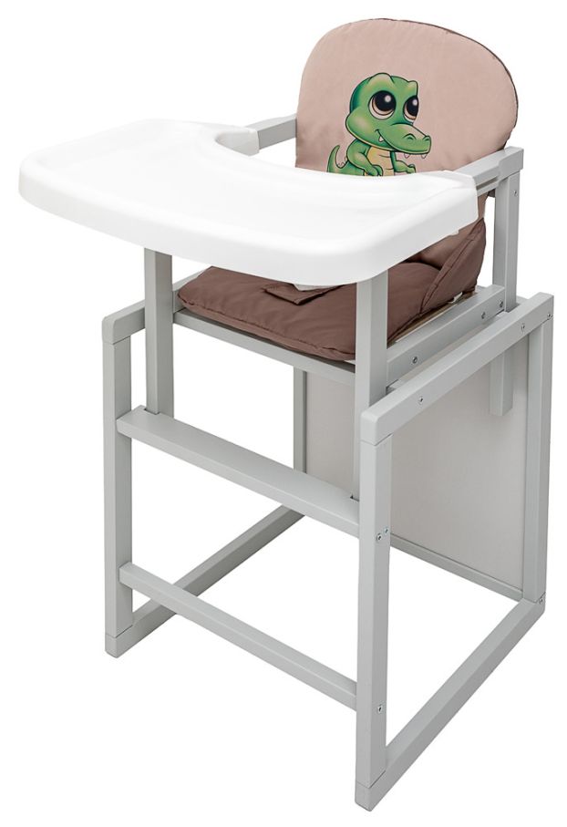 Стільчик-трансформер Babyroom Пеппі-250 сірий капучино / шоколад (крокодил)