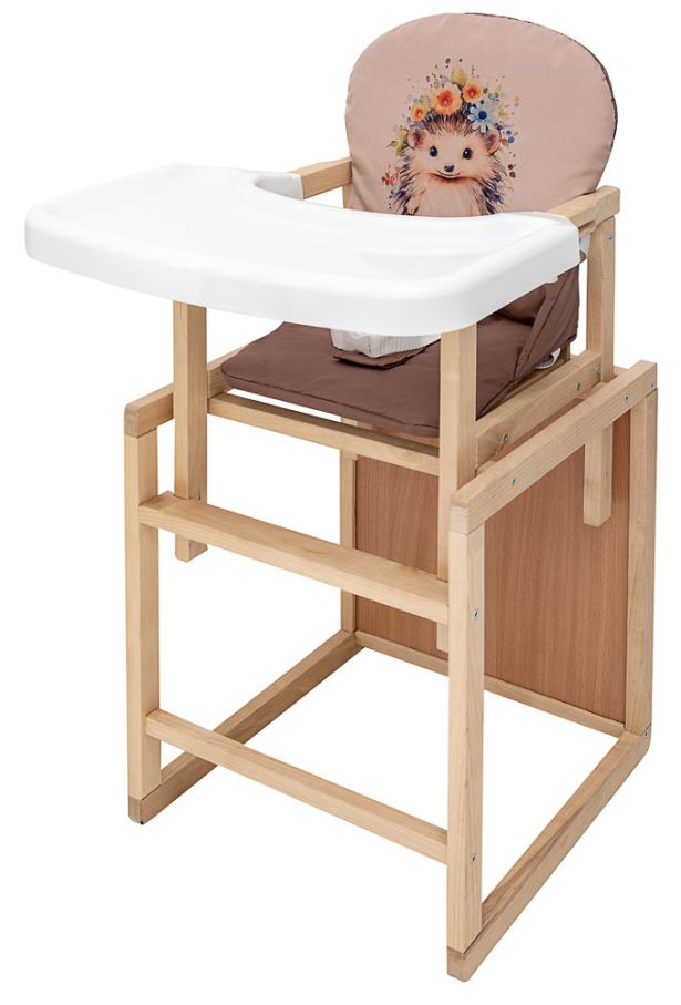 Стільчик-трансформер Babyroom Пеппі-230 eko капучино / шоколад (їжачок, квіти)