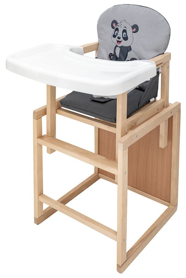 Стільчик-трансформер Babyroom Пеппі-230 eko сірий / графіт (панда)