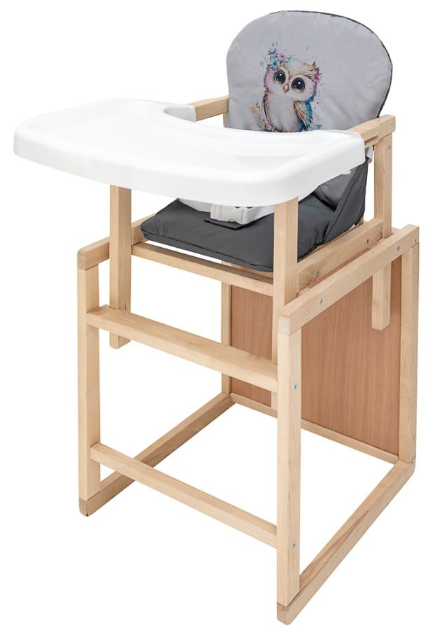 Стільчик-трансформер Babyroom Пеппі-230 eko сірий / графіт (сова)