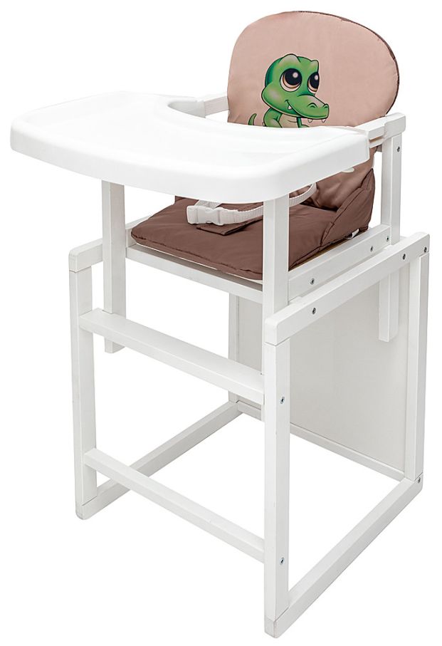 Стільчик-трансформер Babyroom Пеппі-240 білий капучино / шоколад (крокодил)