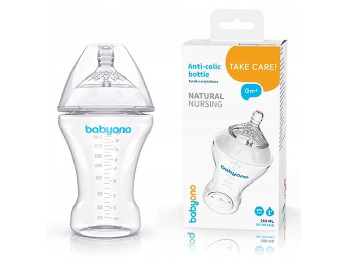 Пляшка антиколікова 260 мл "Natural nursing" /"Babyono" 1451