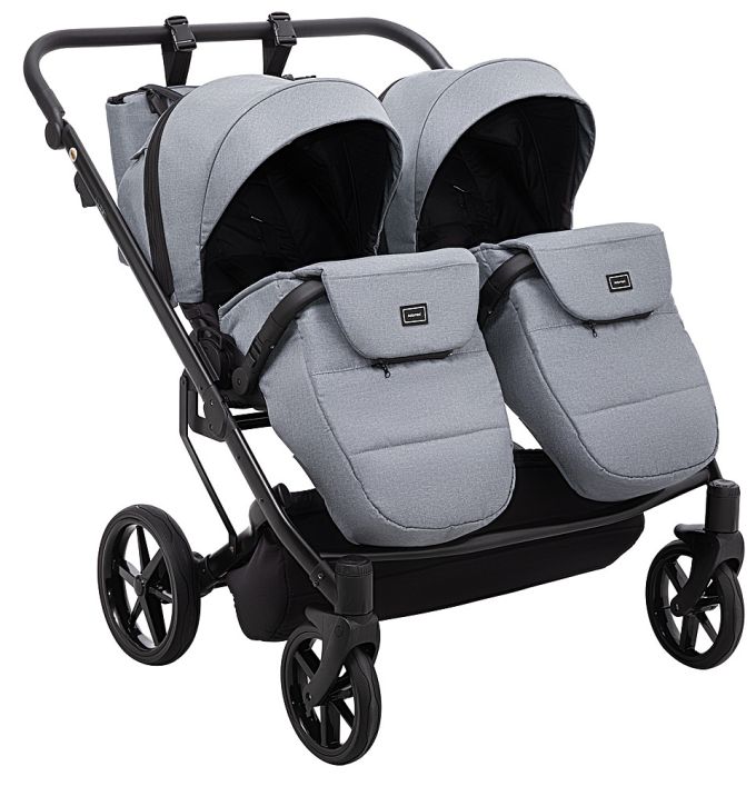 Коляска 2 в 1 для двійні Adamex Leo Duo Tip TК-60 темно-сірий
