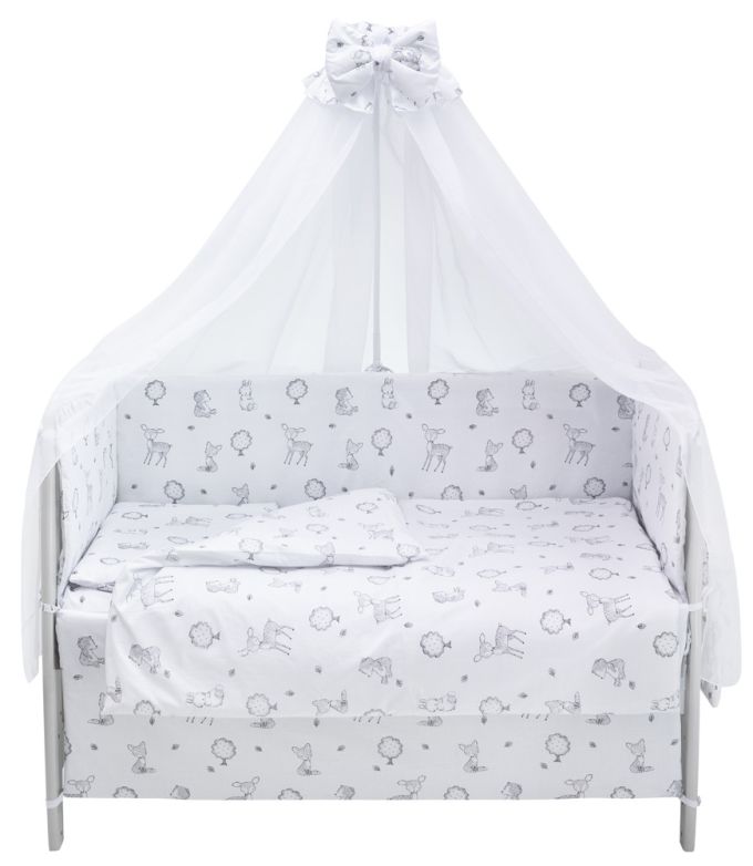 Дитяча постіль Babyroom Gold RG-08 білий (лисичка, ведмедик, зайчик, олень)