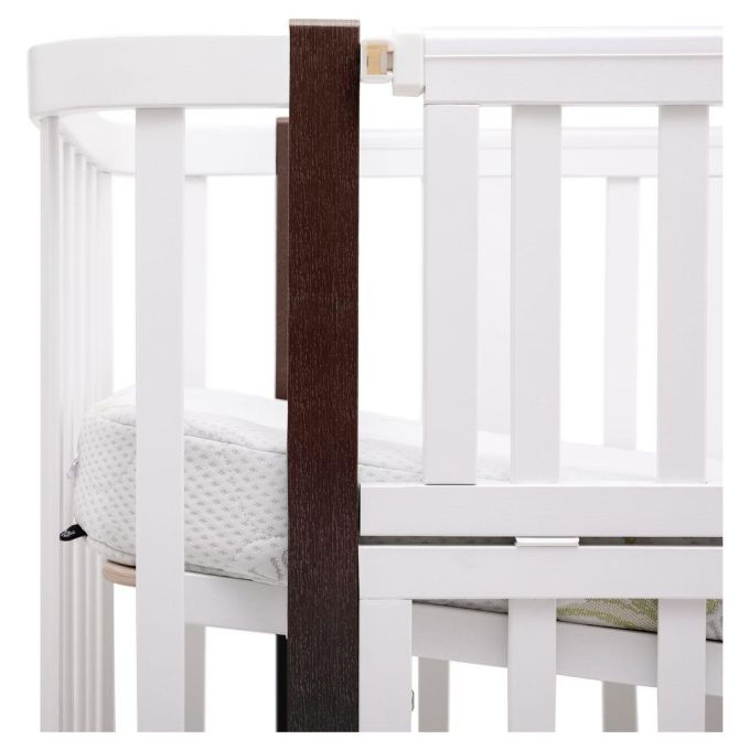 Ліжко Babyroom Місяць LU-3 маятник, шухляда  білий / венге