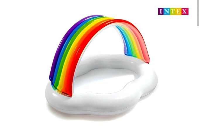 Басейн надувн. 57141 (6шт) "Веселка" вініл, (1-3 років), рем комплект,в кор. 142х119х84см