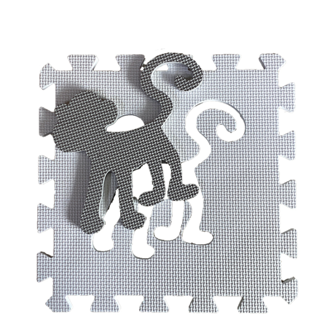 Масажний килимок Ortek EVA пазли, чорно-білий 32x32 см