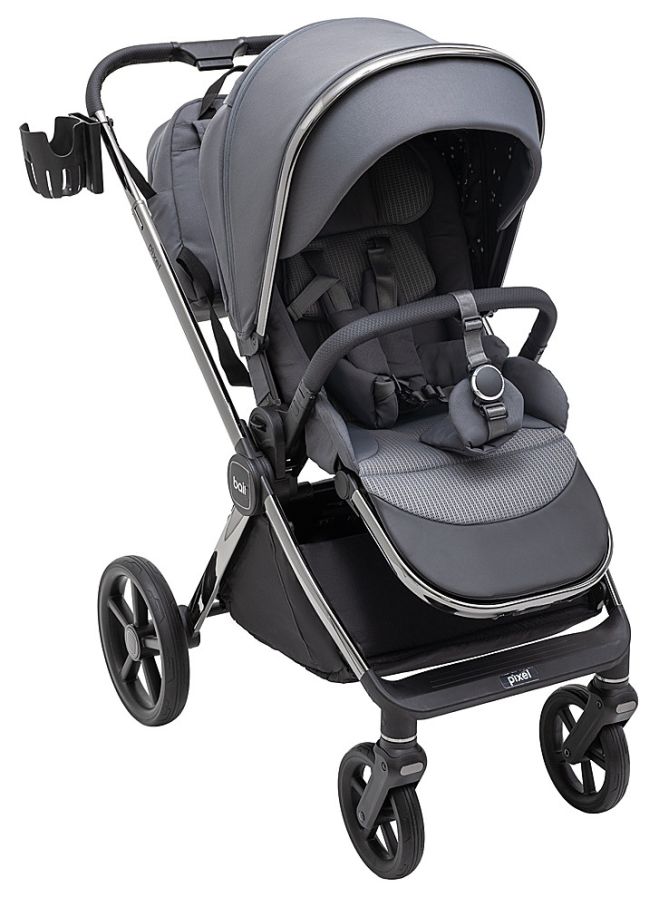 Коляска 2 в 1 Bair Pixel Chrome PC-02 graphite grey