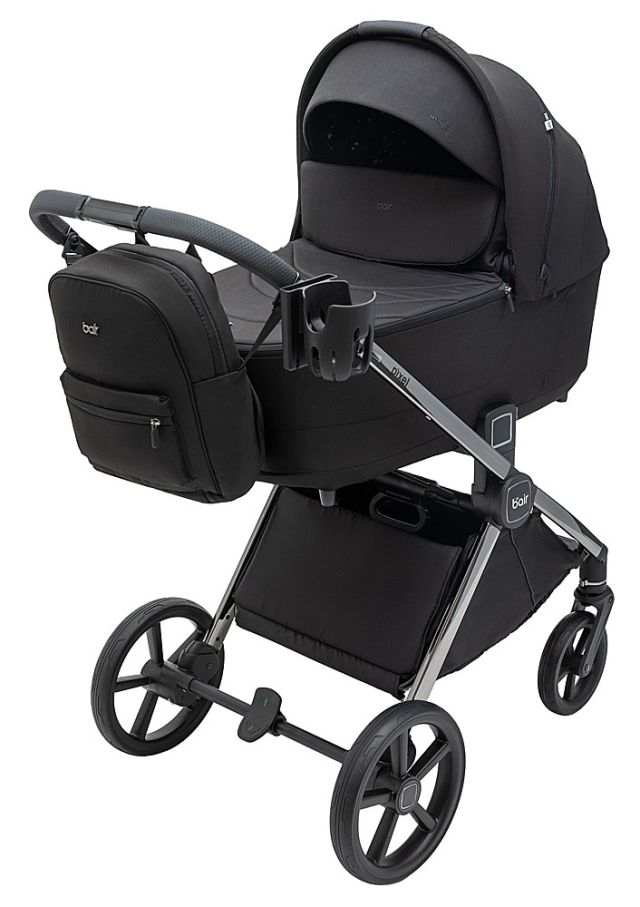 Коляска 2 в 1 Bair Pixel Chrome PC-01 black rock