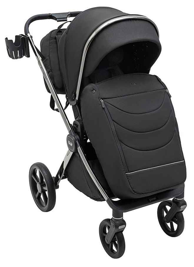 Коляска 2 в 1 Bair Pixel Chrome PC-01 black rock