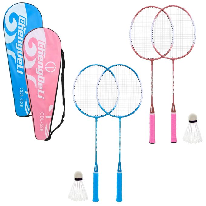 Бадмінтон арт. BD2614 (50шт)  65 см 3 кольори, в сумці  з воланом 2 вида