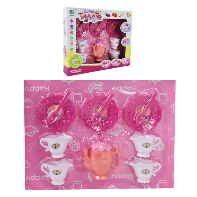 Посуд набір арт. 3653C-1 (144шт/2)   чайний сервіз, чашки, тарілки, чайник, аксес короб. 27*3,5*20 см