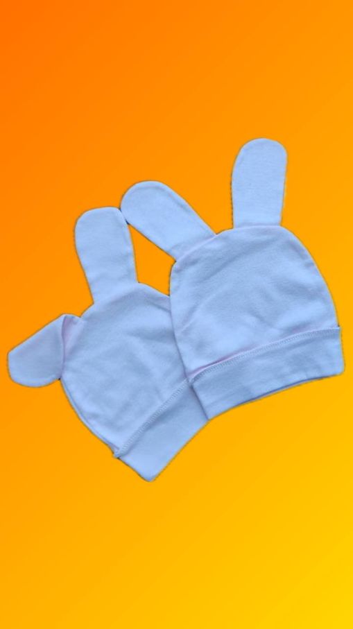 Шапочка дитяча з вушками о.г. 43 Рожева