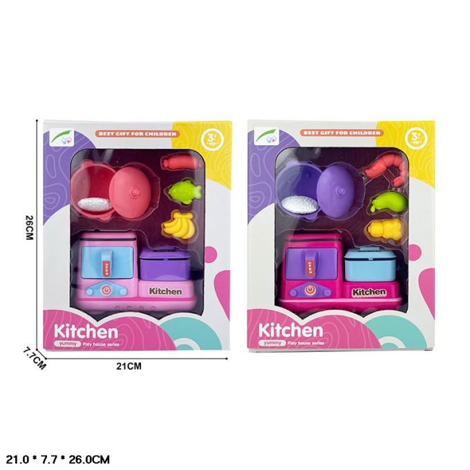 Кухня набір арт. 37-65 (54шт/2)  мікс 2 види, продукти короб. 26*8*21 см