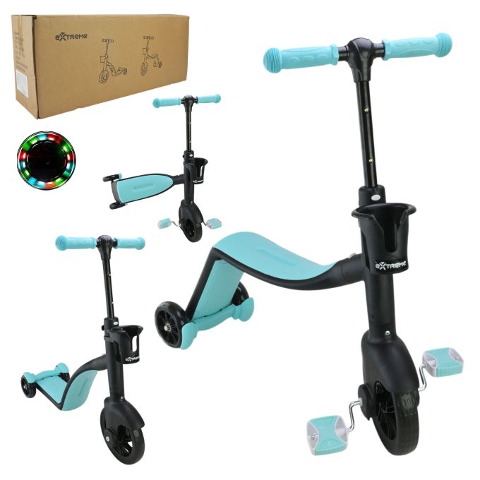 Самокат дитячий 3-х коліс  арт. SC824 (1шт)   2В1- велобіг та самокат, колеса EVA,блакинтний у короб. 63х18х26 см