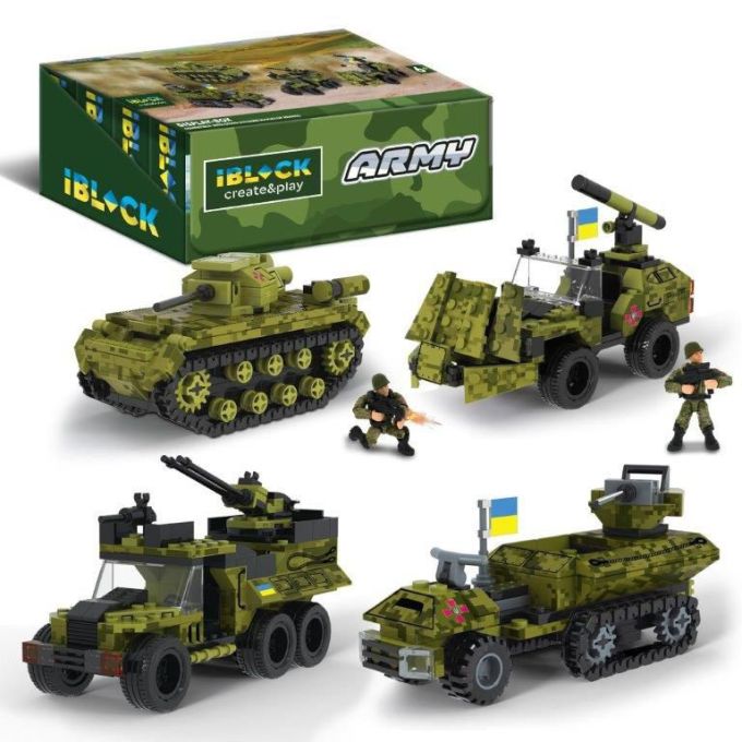 Конструктор IBLOCK арт. PL-921-427 (48ш) 6 диспл. по 8штАрмія, 154-237дет., 4вида,р-р уп-ки 23*4,5*1